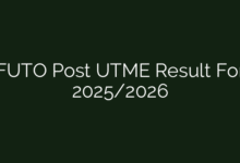 FUTO Post UTME Result For 2025/2026