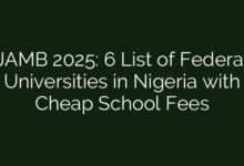 JAMB 2025: 6 List of Federal Universities in Nigeria with Cheap School Fees
