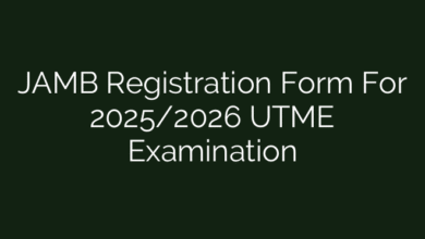 JAMB Registration Form For 2025/2026 UTME Examination