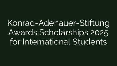 Konrad-Adenauer-Stiftung Awards Scholarships 2025 for International Students