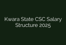 Kwara State CSC Salary Structure 2025