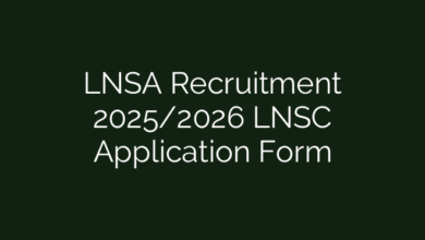 LNSA Recruitment 2025/2026 LNSC Application Form