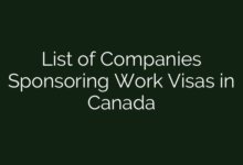 List  of Companies Sponsoring Work Visas in Canada