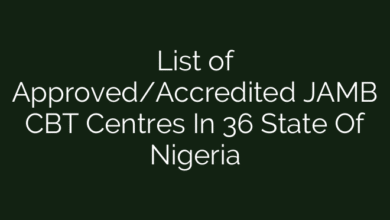 List of Approved/Accredited JAMB CBT Centres In 36 State Of Nigeria