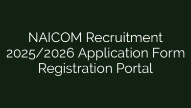 NAICOM Recruitment 2025/2026 Application Form Registration Portal