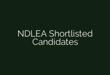 NDLEA Shortlisted Candidates