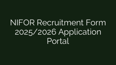 NIFOR Recruitment Form 2025/2026 Application Portal
