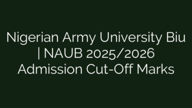 Nigerian Army University Biu | NAUB 2025/2026 Admission Cut-Off Marks