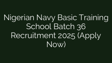 Nigerian Navy Basic Training School Batch 36 Recruitment 2025 (Apply Now)