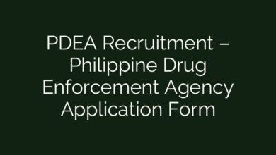 PDEA Recruitment – Philippine Drug Enforcement Agency Application Form