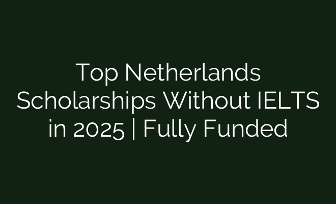 Top Netherlands Scholarships Without IELTS in 2025 | Fully Funded ...