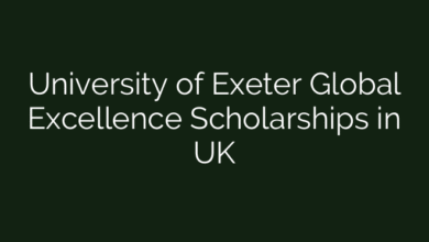 University of Exeter Global Excellence Scholarships in UK