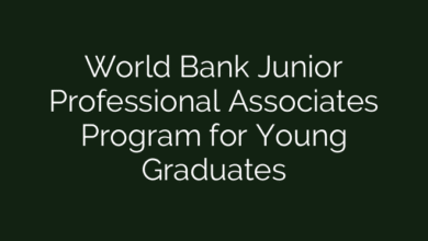 World Bank Junior Professional Associates Program for Young Graduates